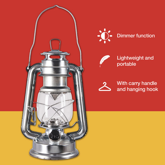 15 LED HURRICANE LAMP (SILVER)