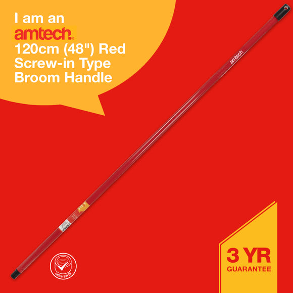 120 cm (48") HANDLE WITH THREADED ADAPTOR RED- SINGLE (1289)