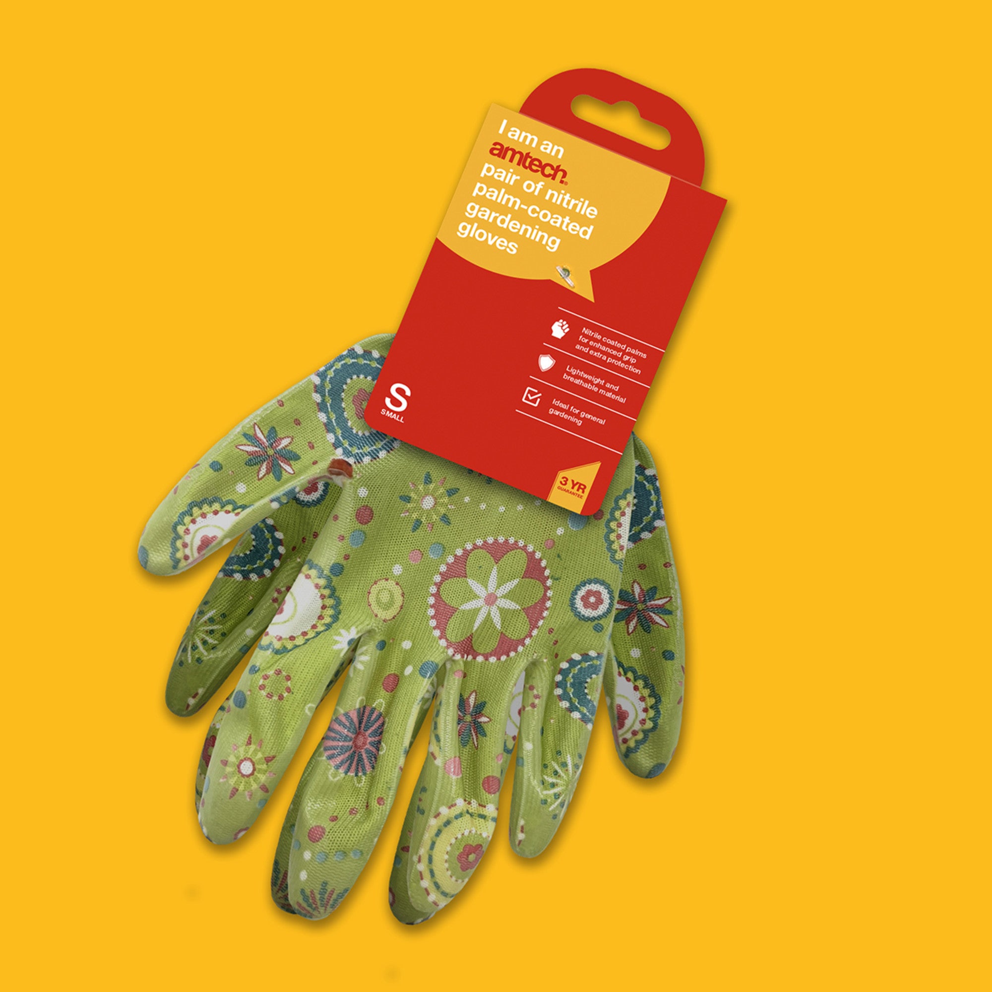 Nitrile Palm-Coated Gardening Gloves (Size: S) - Fallback Image