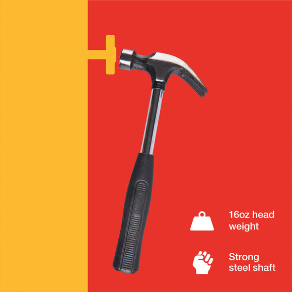 16oz (450g) CLAW HAMMER - STEEL SHAFT