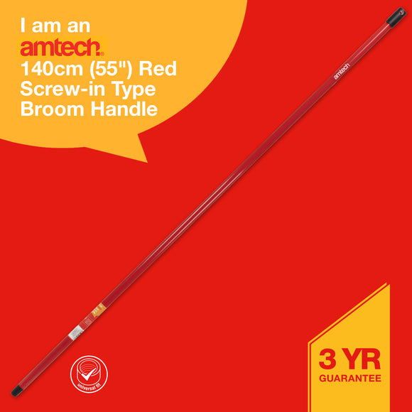 140 cm (55") HANDLE WITH THREADED ADAPTOR RED - SINGLE (1710)