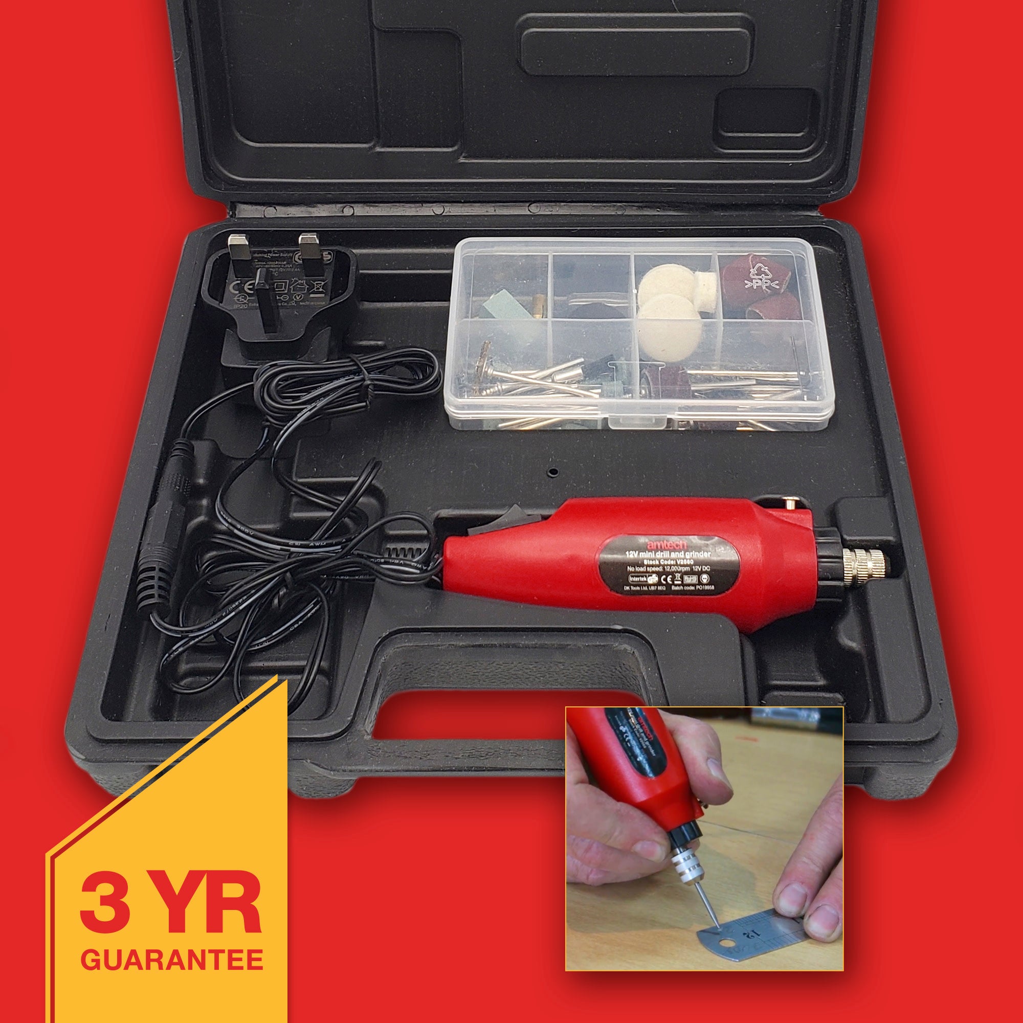 60 Piece Mini Drill And Bit Set - Fallback Image