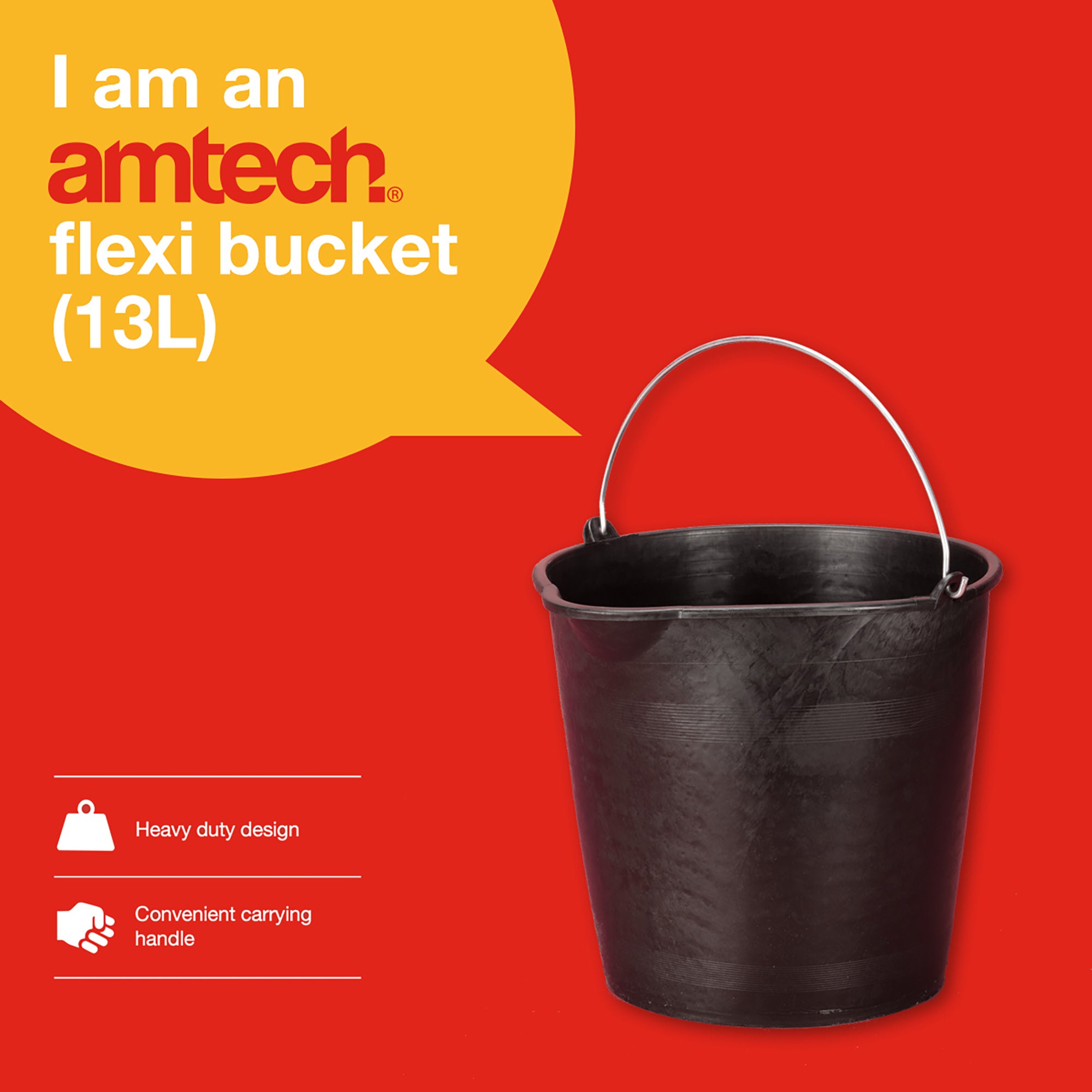 Black Eco-Friendly Flexi Bucket (13L Capacity) - Fallback Image