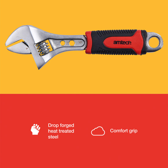 6" ADJUSTABLE WRENCH INJECTED GRIP