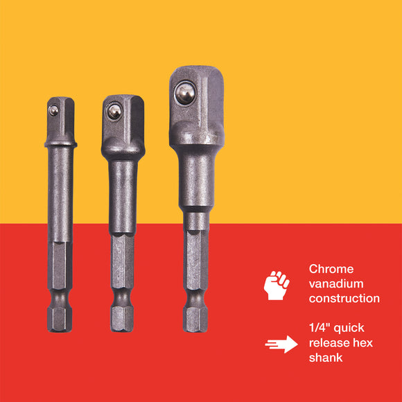 3pc 1/4" HEX. SOCKET DRIVER SET