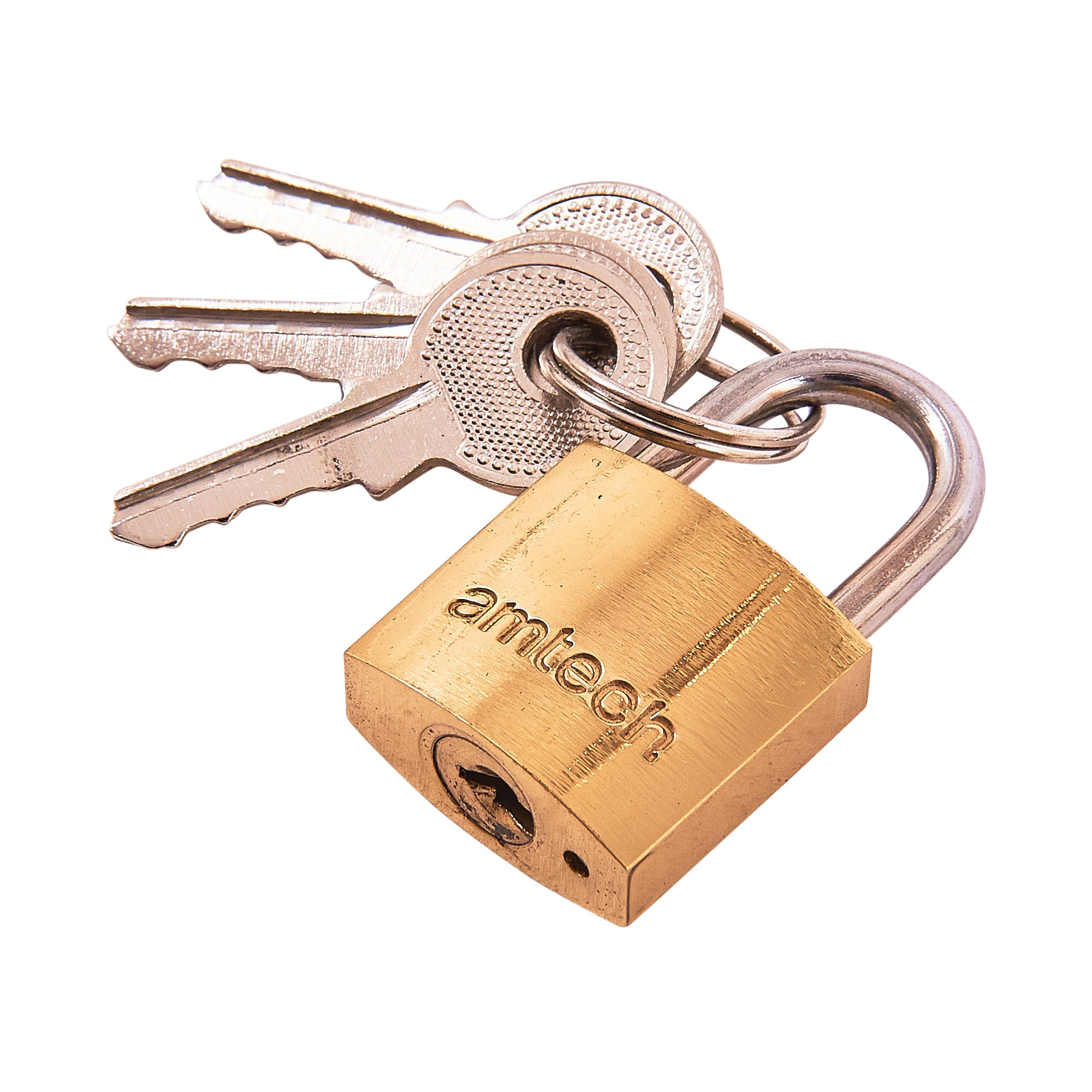 Amtech T0800C 20mm Solid Brass Padlock, Small Padlock with Keys