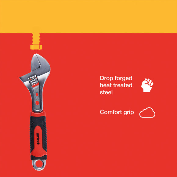 8'' ADJUSTABLE WRENCH INJECTED GRIP
