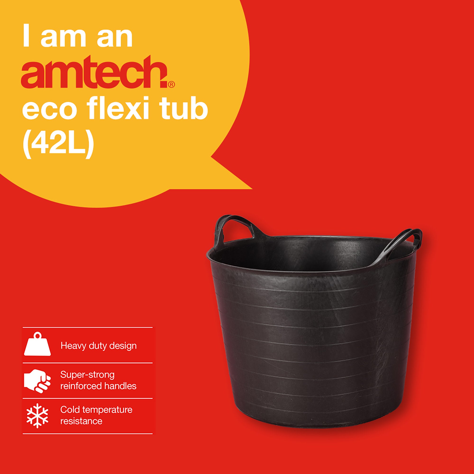 Black Eco-Friendly Flexi Tub (42L Capacity) - Fallback Image
