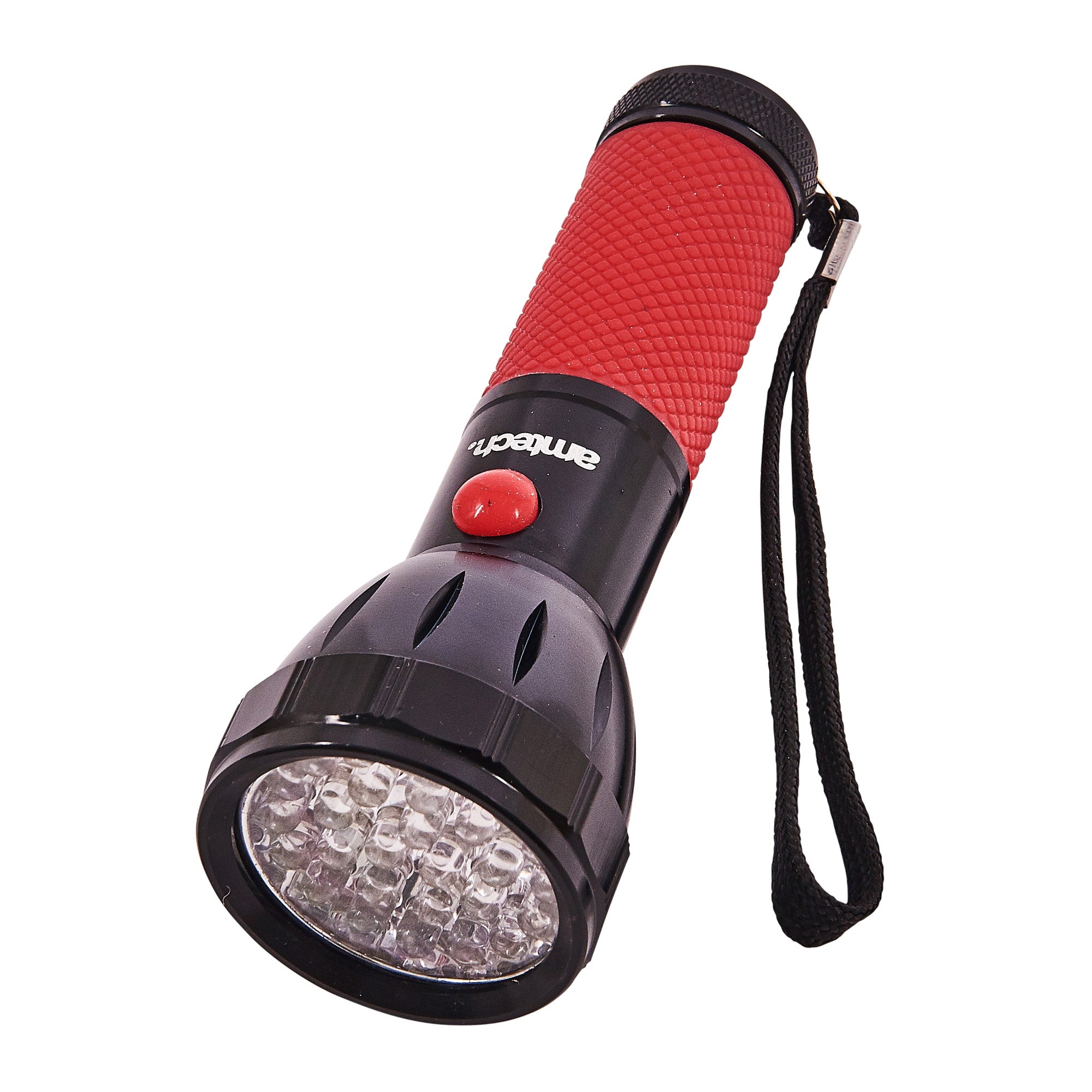 Am-Tech 28 LED Taschenlampe Aus Alu – Superhell, Mit Handschlaufe & 3 AAA Batterien, Soft Grip