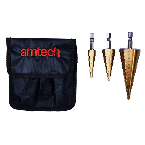 3pc HIGH SPEED STEEL STEP DRILL SET (LARGE)