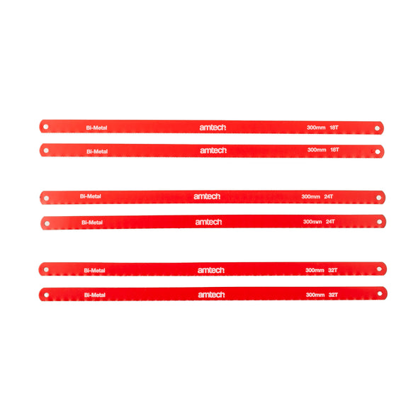 6pcs 300mm (12 INCH) BI-METAL HACKSAW BLADE SET