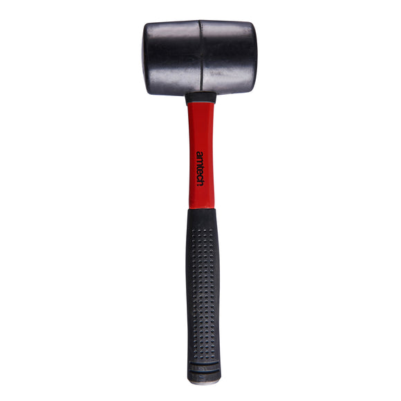 16oz (450g) BLACK RUBBER MALLET - FIBREGLASS SHAFT