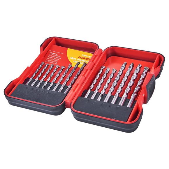 15pc MASONRY DRILL BIT SET