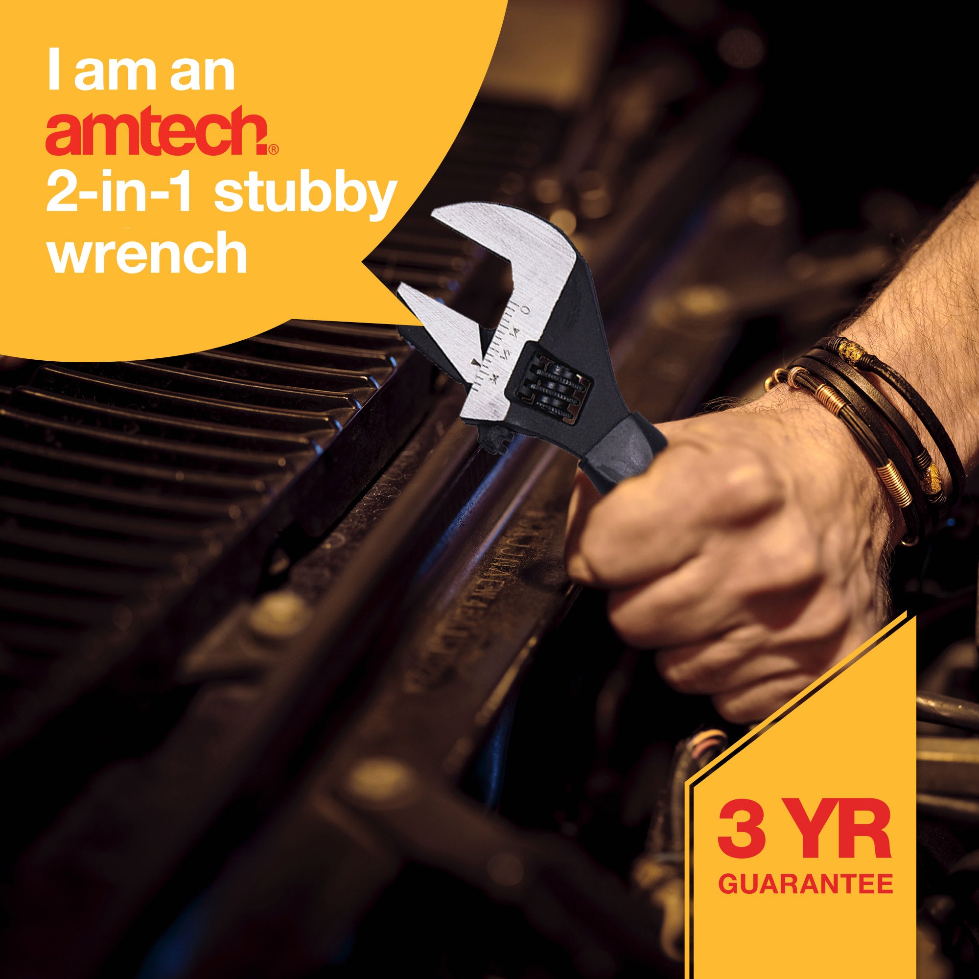 2-In-1 Stubby Pipe Wrench/Adjustable Wrench - Fallback Image