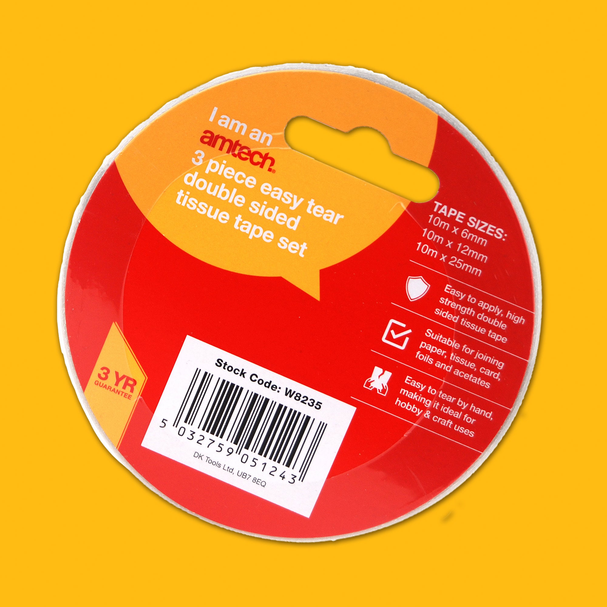 3-Piece Set Of Easy-Tear, Double-Sided Tissue Tape - Fallback Image