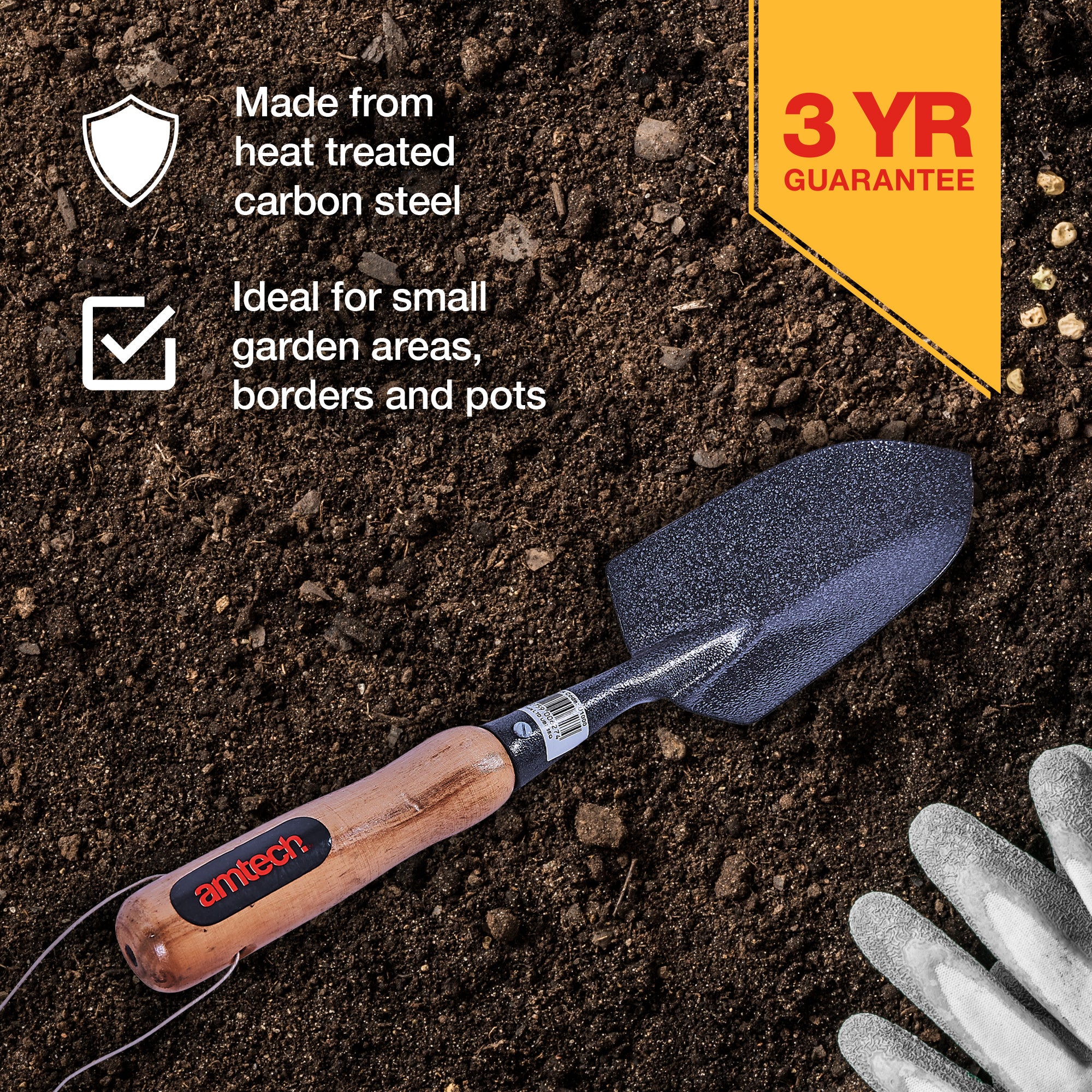 Hand Trowel With Wooden Handle - Fallback Image