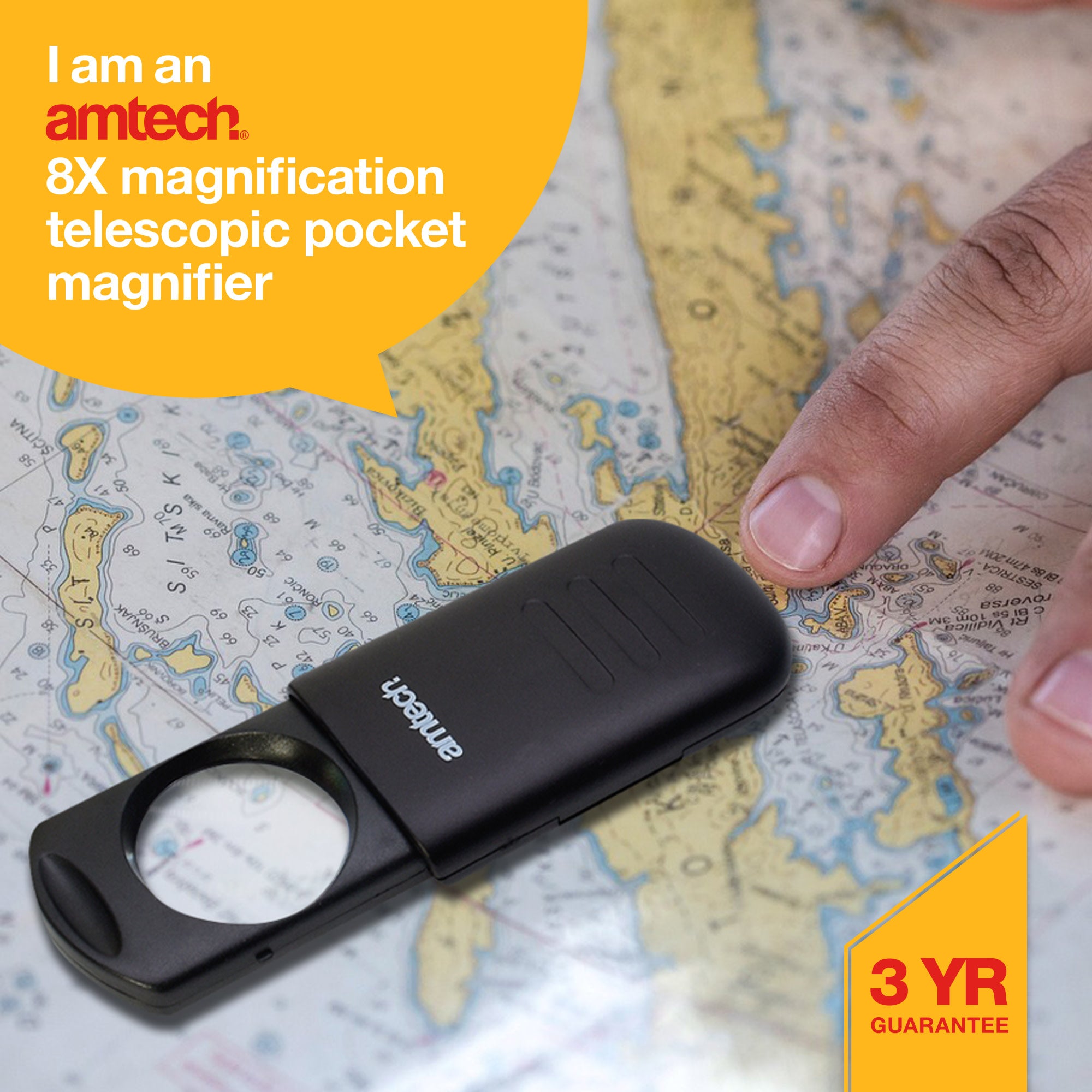 8X Telescopic Pocket Magnifier With Led - Fallback Image