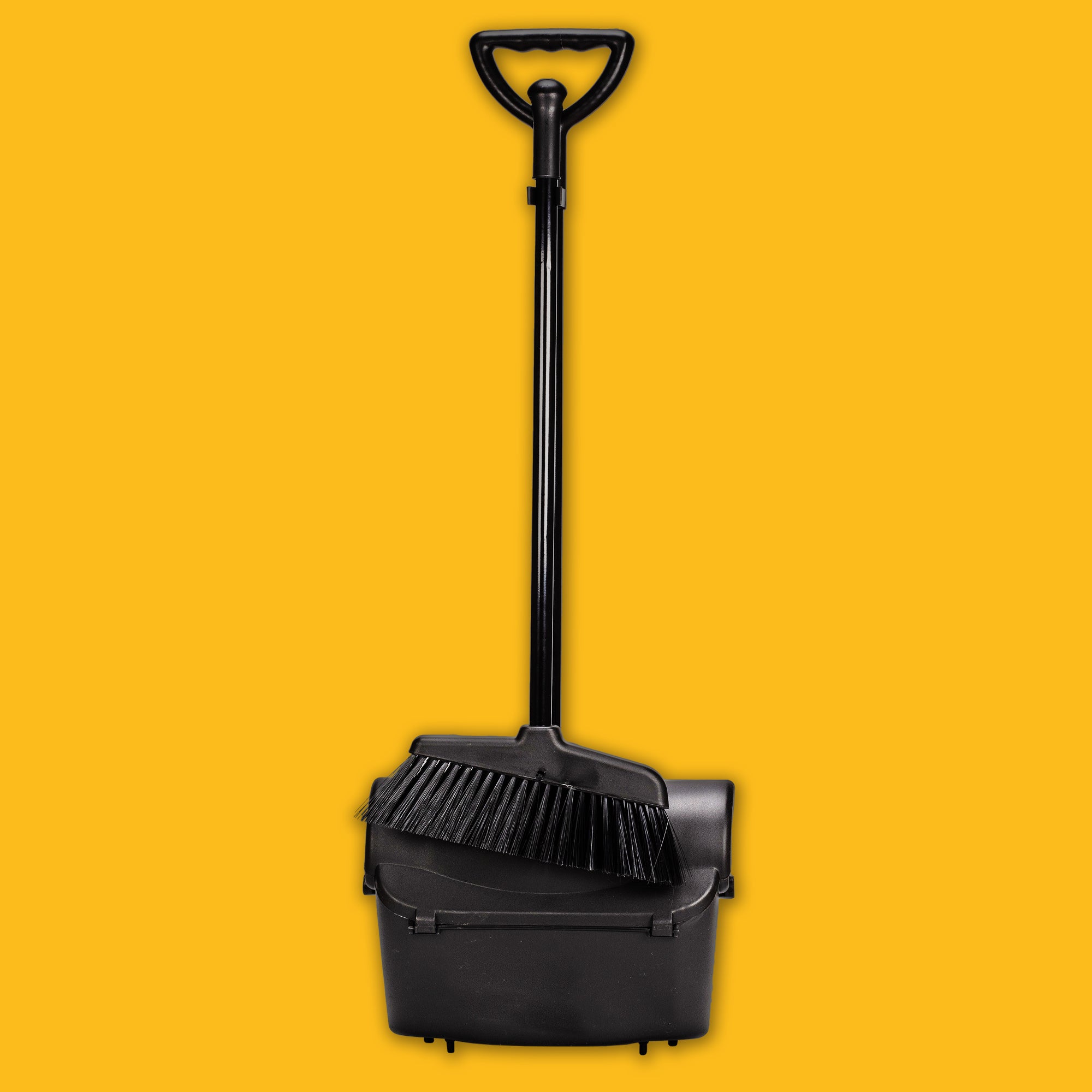 Heavy-Duty Broom And Dustpan Set With 70Cm Handles & Wheeled Pan - Fallback Image