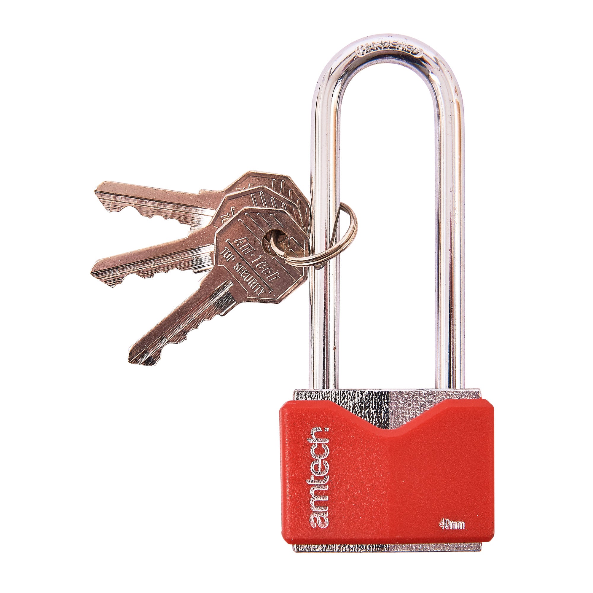 40mm Long Shackle Rhombic Chrome Plated Iron Padlock - Fallback Image