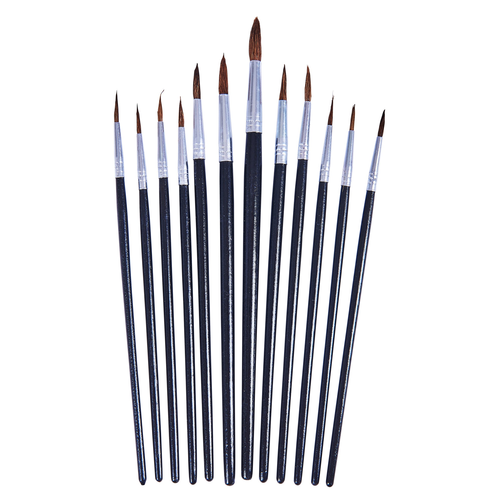 12 Piece Fine Pointed Tip Art Brush Set - Fallback Image
