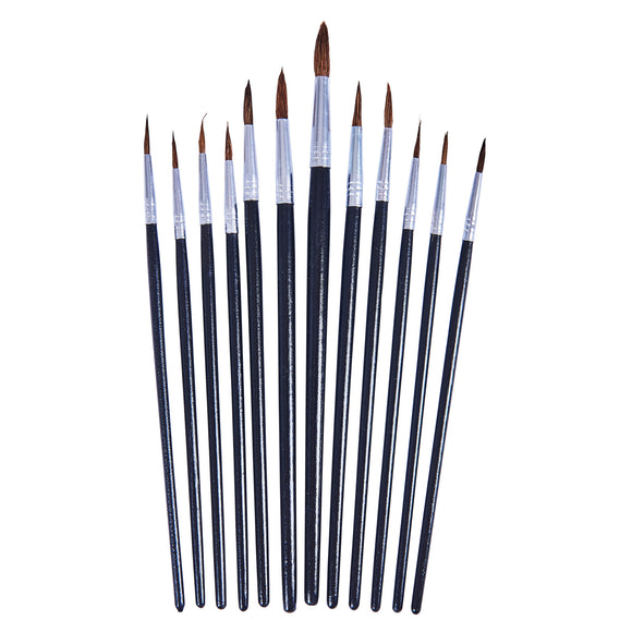 12pc FINE POINTED TIP ART BRUSH SET