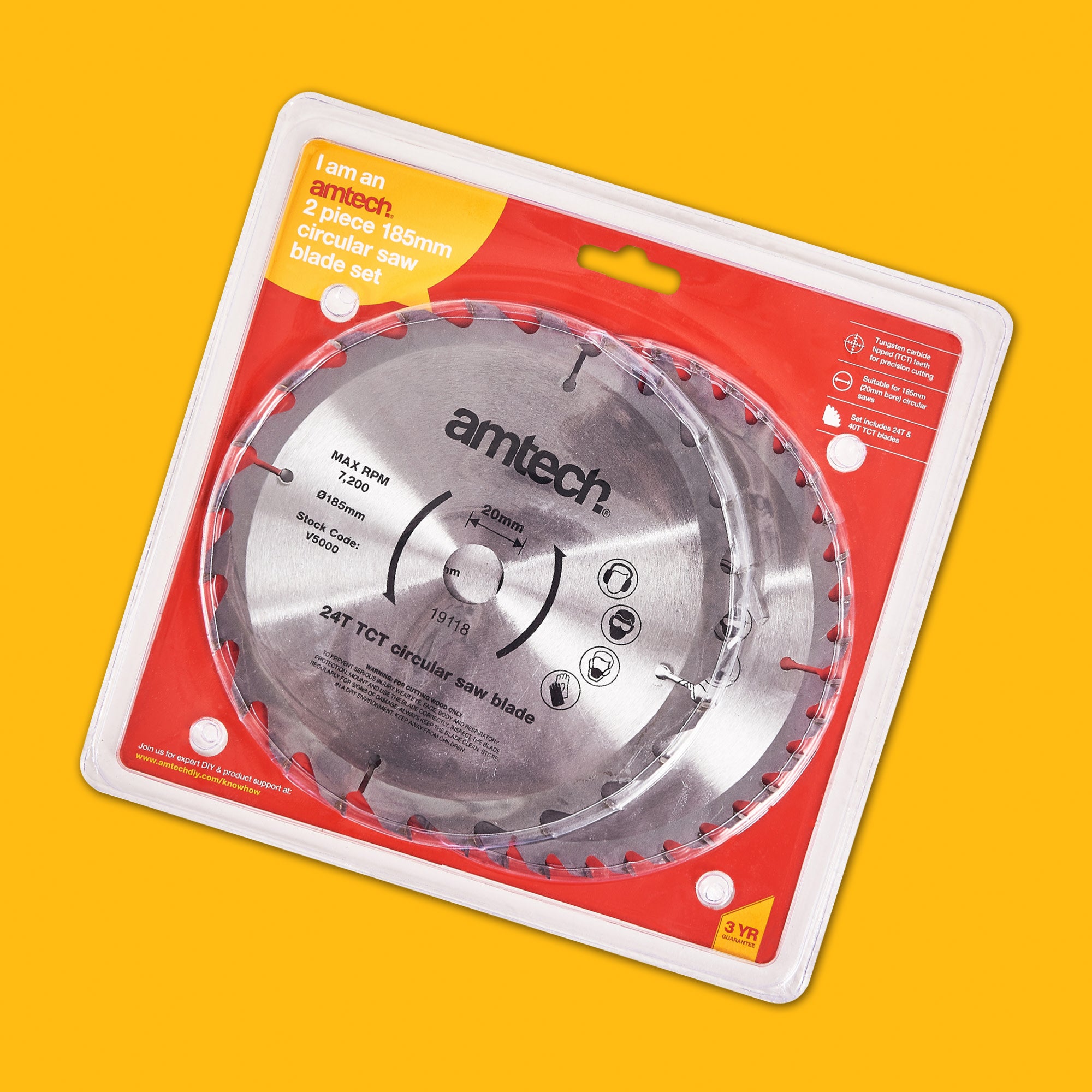 2 Piece 185mm Tungsten Carbide Circular Saw Blade Set - Fallback Image