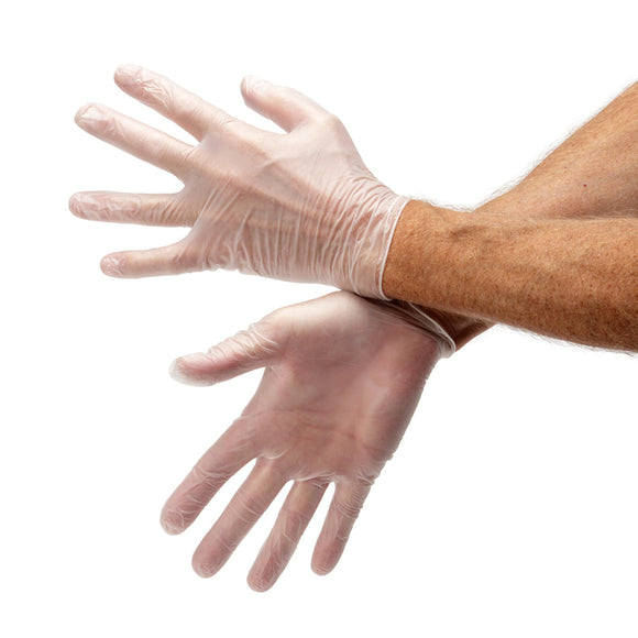 100pc DISPOSABLE VINYL GLOVES (L)