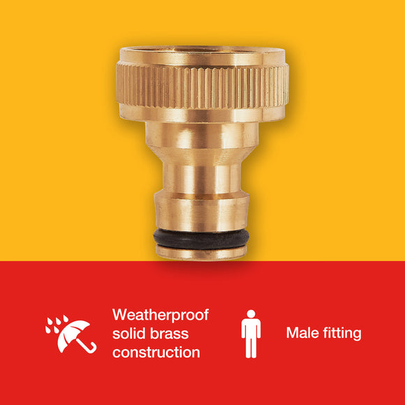 3/4" BRASS HOSE CONNECTOR - MALE