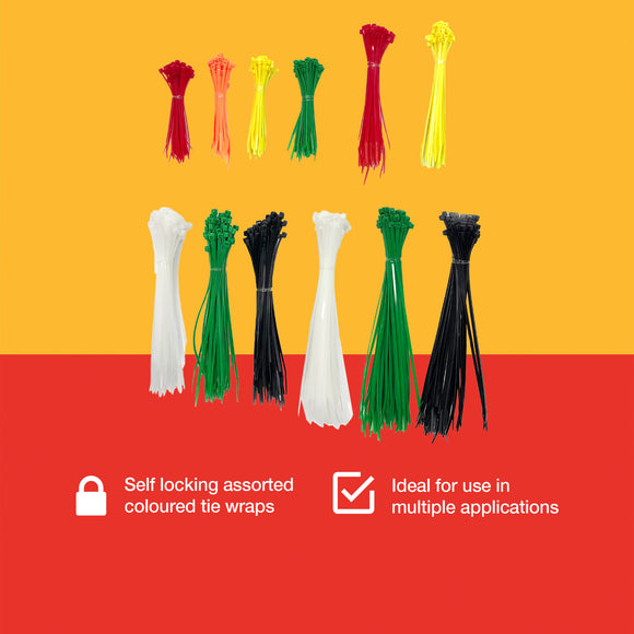600pcs ASSORTED TIE WRAP SET
