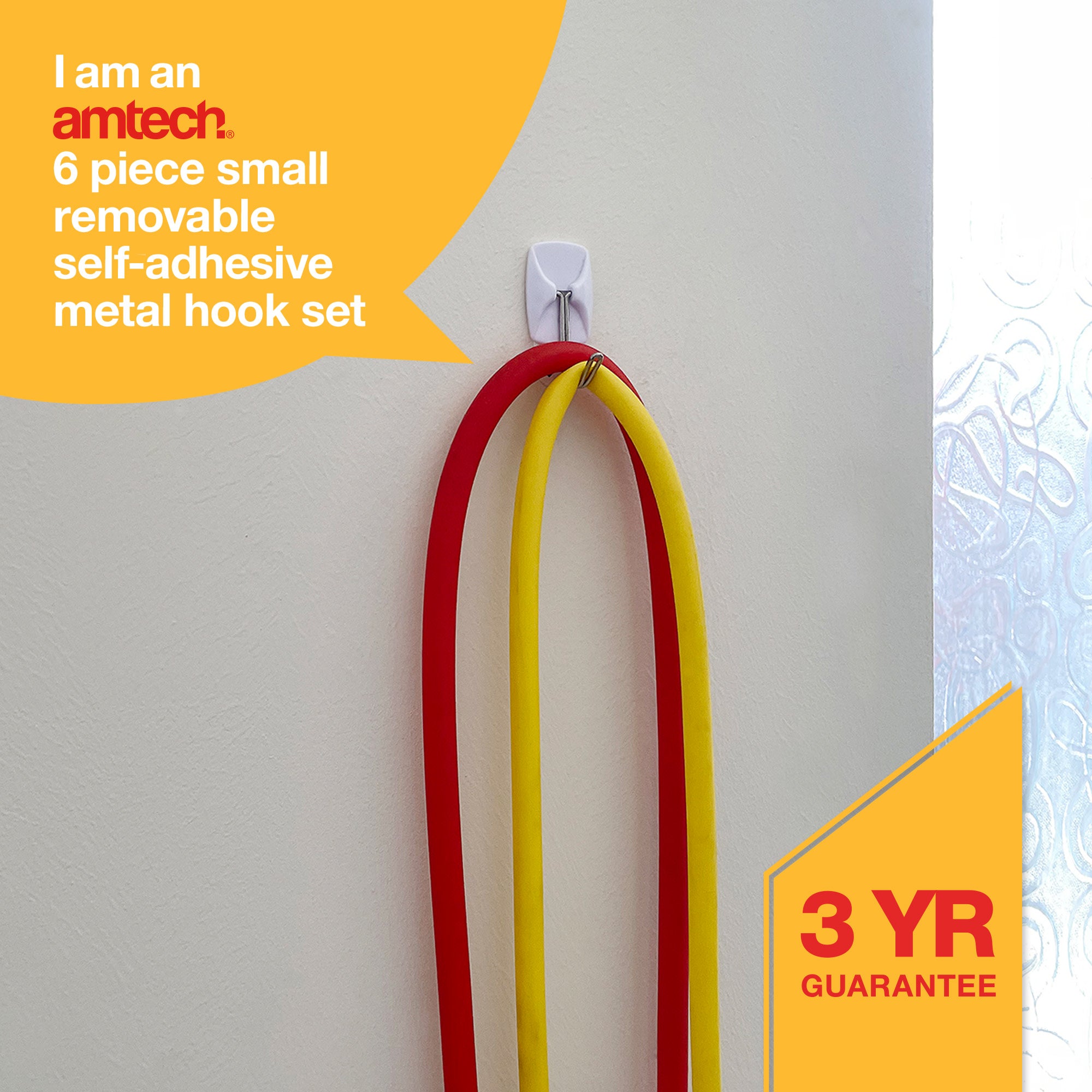 6 Piece Small, Removable Self-Adhesive Metal Hook Set (2.1Cm X 3Cm) - Fallback Image