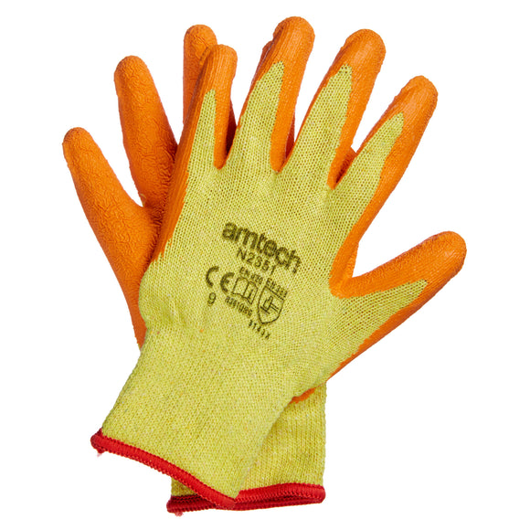RUBBER PALM COATED GLOVES LARGE (SIZE: 9)
