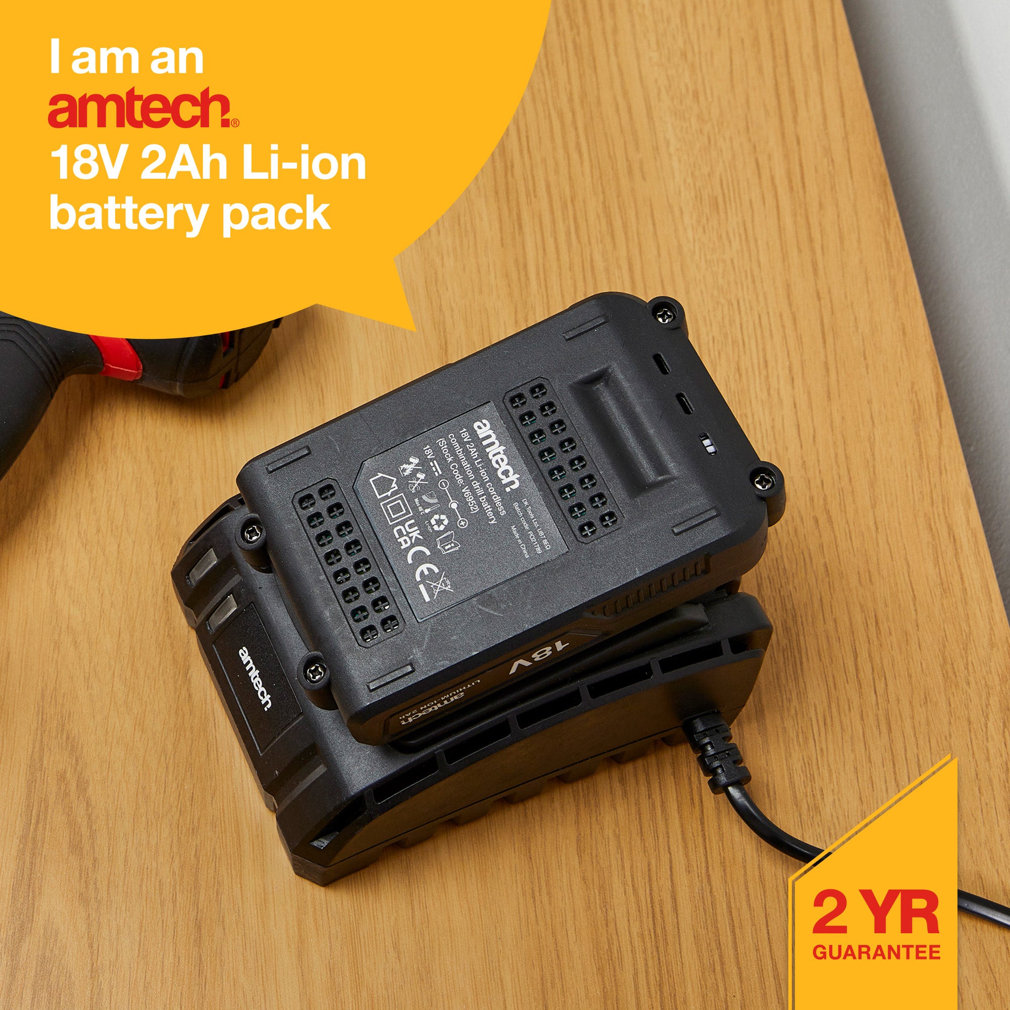 18V 2Ah Li-Ion Battery Pack For Cordless Drill - Fallback Image