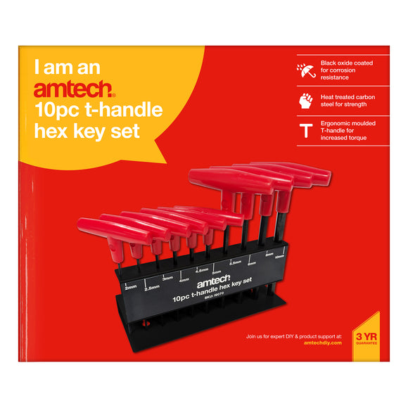 10pc T-Handle Hex Key Set