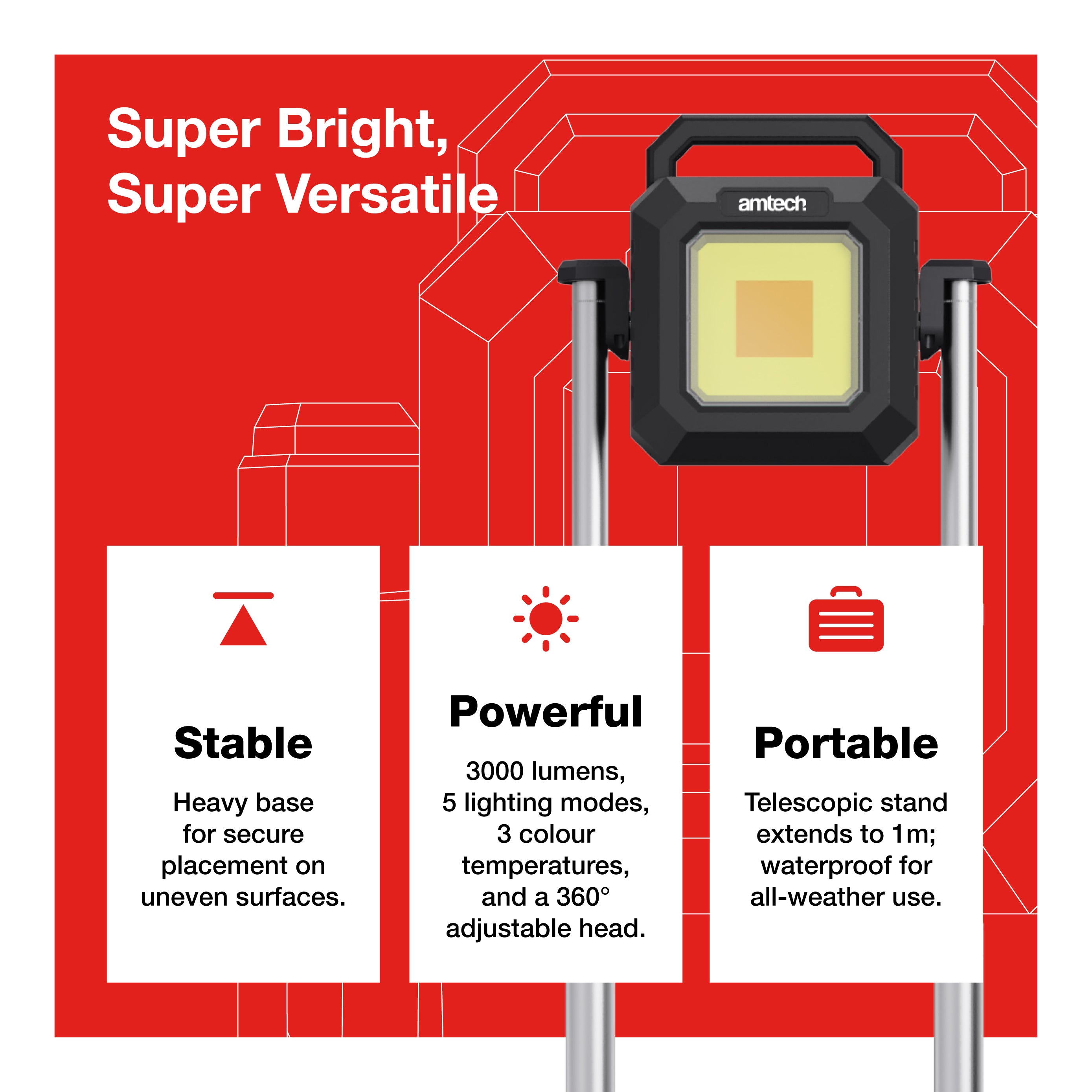 30W Telescopic Rechargeable Worklight