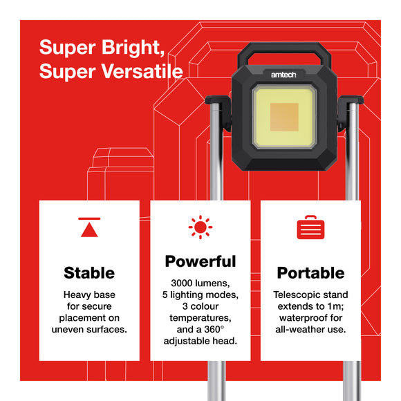 30W Telescopic Rechargeable Worklight