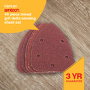 40pcs MIXED GRIT DELTA SANDING SHEET SET (140 x 140 x 100MM)