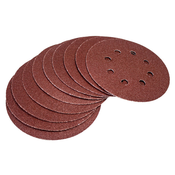 10pc CIRCULAR SANDING SHEET SET (P60 GRIT, DIA 125MM)