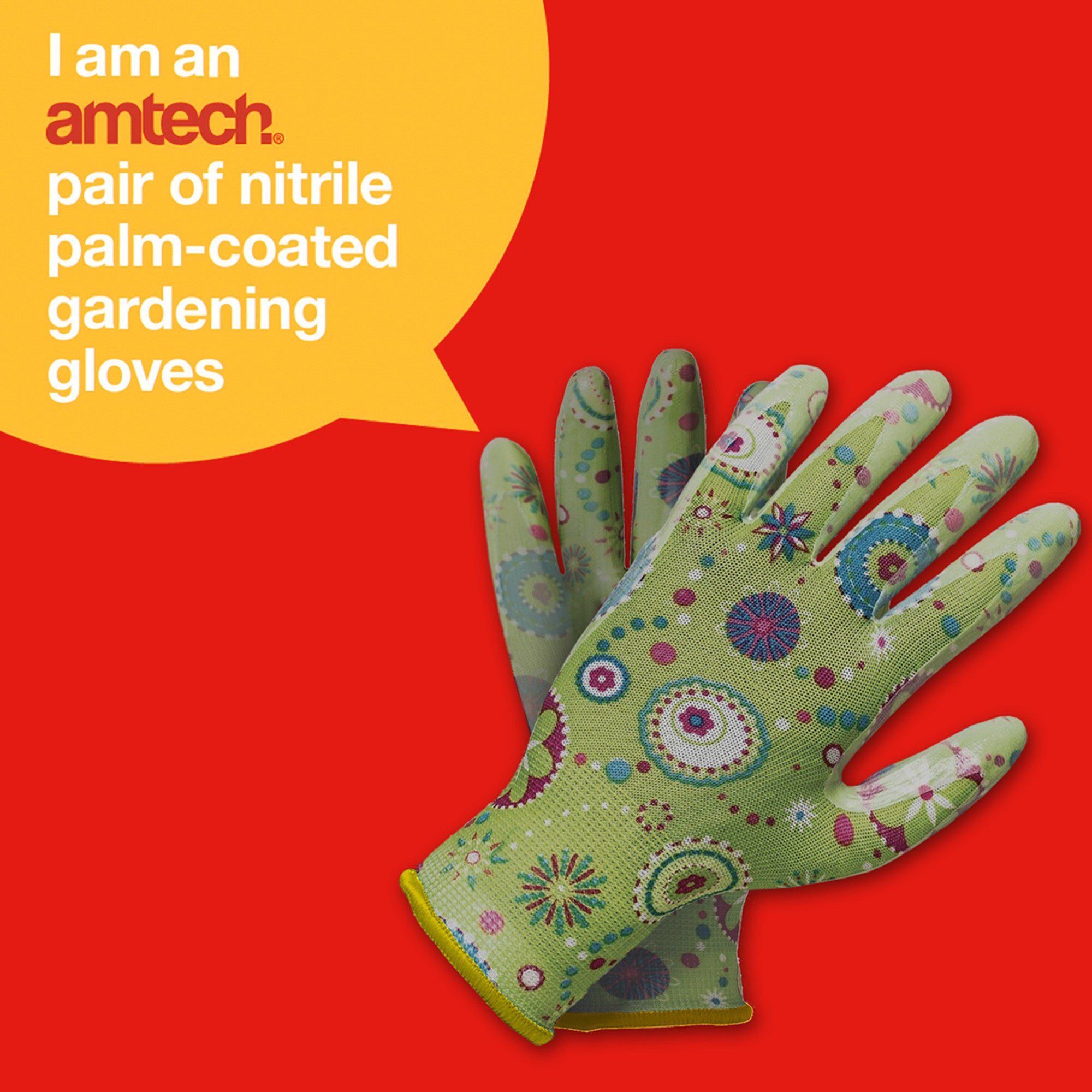 GARDEN GLOVES GREEN MEDIUM (SIZE:8)