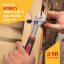 10'' ADJUSTABLE WRENCH INJECTED GRIP