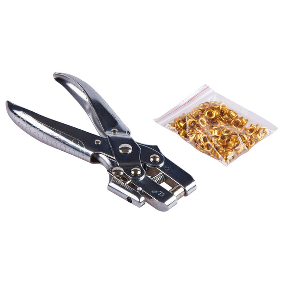 HEAVY DUTY EYELET PLIERS - WITH 100pc EYELETS