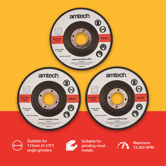 3pc 115mm METAL GRINDING DISC