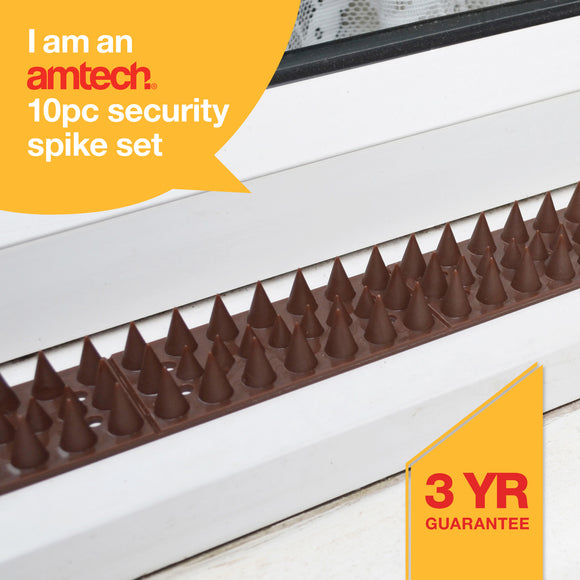 10pc SECURITY SPIKES - BROWN