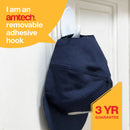 LARGE OVAL REMOVABLE SELF-ADHESIVE HOOK (11x5.5cm)