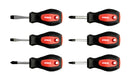 6PCS STUBBY SCREWDRIVER SET (PZ, PH, SL)