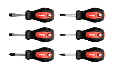 6PCS STUBBY SCREWDRIVER SET (PZ, PH, SL)