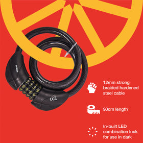 LED COMBINATION CABLE LOCK