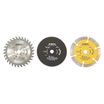 3PCS 85MM MINI CIRCULAR SAW BLADE SET (60T/30T/DIAMOND) (FOR V6140)
