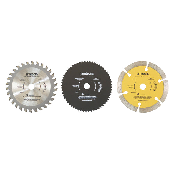 3PCS 85MM MINI CIRCULAR SAW BLADE SET (60T/30T/DIAMOND) (FOR V6140)