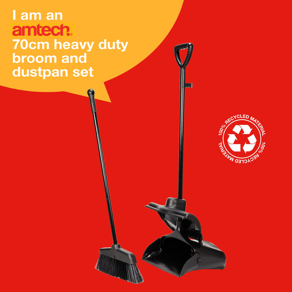 BROOM AND DUSTPAN SET (70 CM HANDLE)