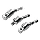 3pc SET OF1/4" HEX. UNIVERSAL JOINT ADAPTORS